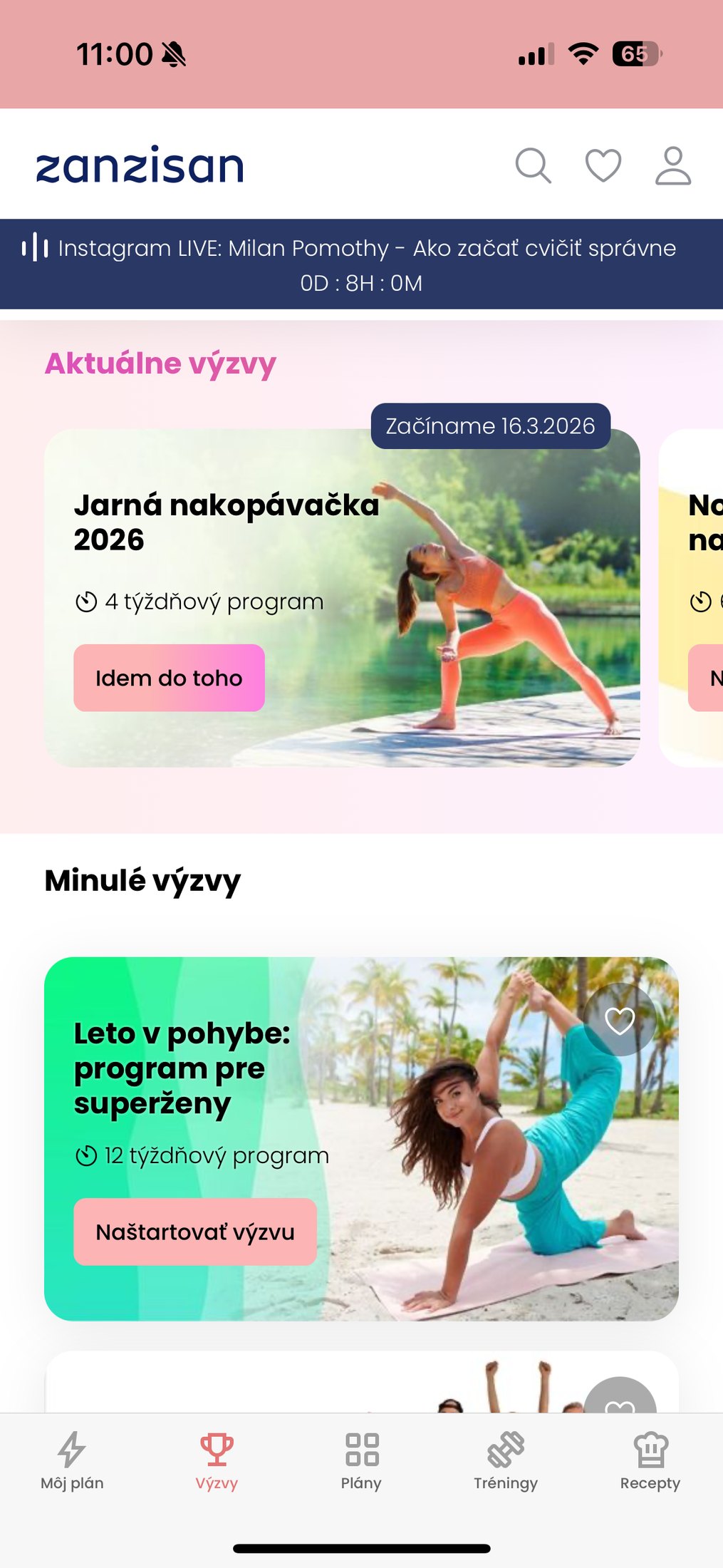 Aplikácia Zanzisan v mobile – aktuálne a minulé výzvy, napr. Jarná nakopávačka 2026