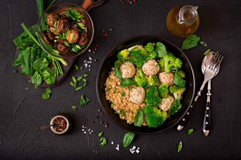 https://www.freepik.com/free-photo/baked-meatballs-chicken-fillet-with-garnish-with-quinoa-boiled-broccoli-proper-nutrition-sports-nutrition-dietary-menu-top-view_7701156.htm#fromView=search&page=2&position=0&uuid=f9624bb8-ed57-47de-9d94-dca450ba9fbf
